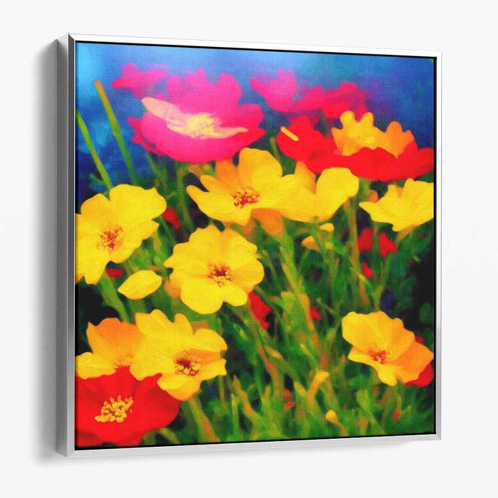 Petals Of Color: Vibrant Floral Canvas Art Print