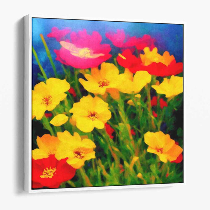 Petals Of Color: Vibrant Floral Canvas Art Print