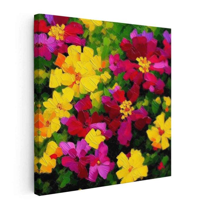 Impasto Garden Symphony: Impasto Garden Symphony Canvas Art