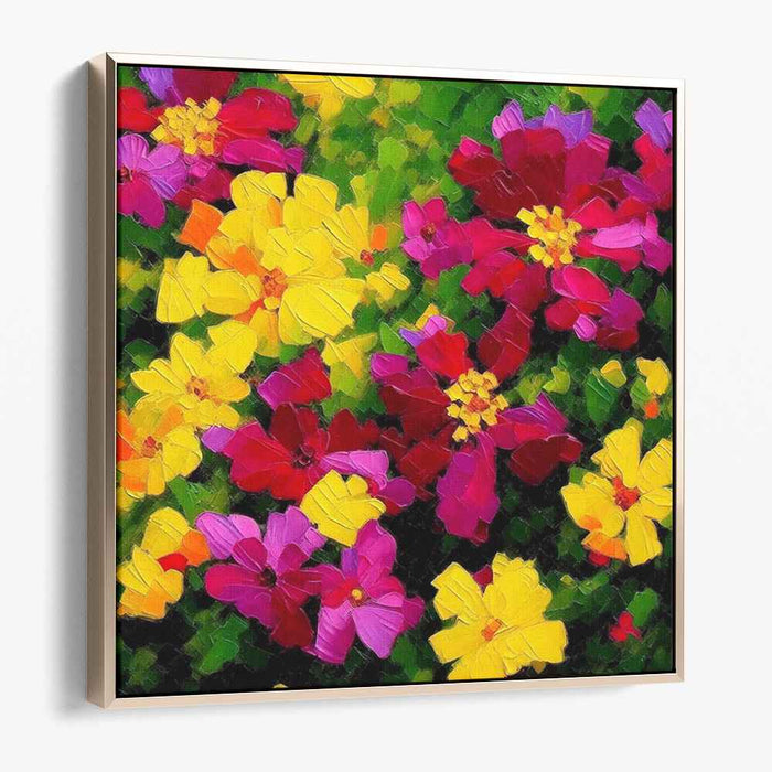 Impasto Garden Symphony: Impasto Garden Symphony Canvas Art