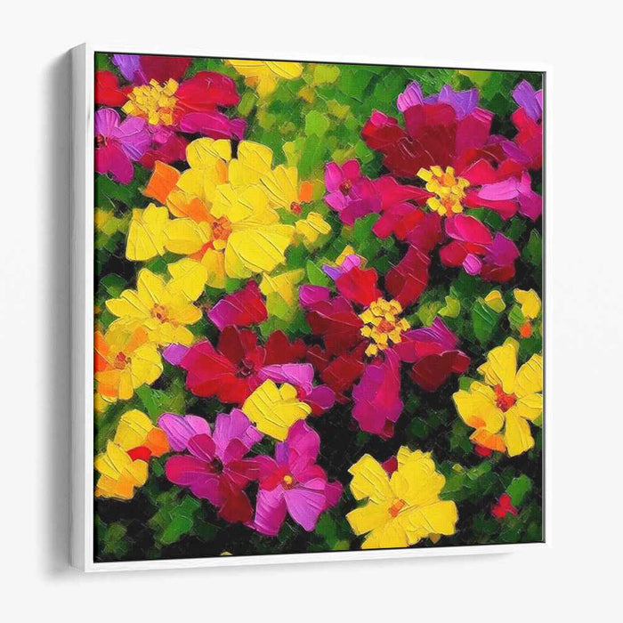 Impasto Garden Symphony: Impasto Garden Symphony Canvas Art