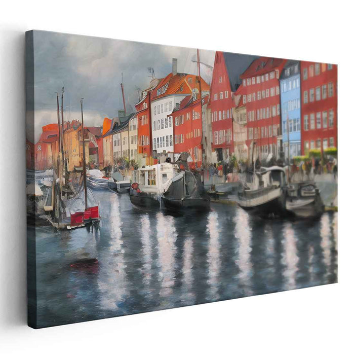 Whispers of Venice Essence: Vibrant European Canal Scene Canvas Art Print