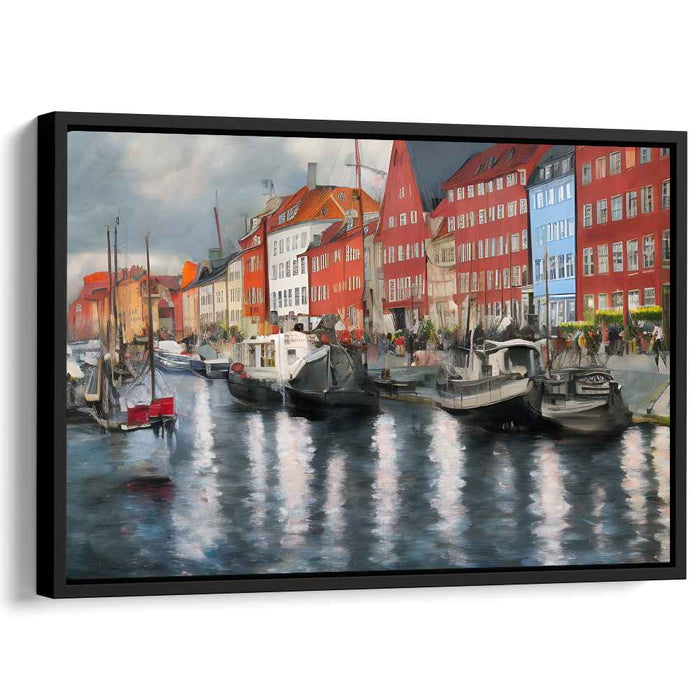 Whispers of Venice Essence: Vibrant European Canal Scene Canvas Art Print