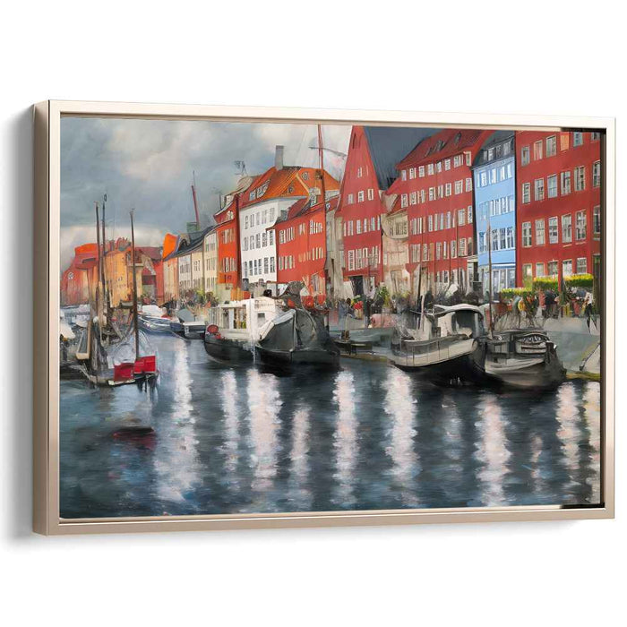 Whispers of Venice Essence: Vibrant European Canal Scene Canvas Art Print