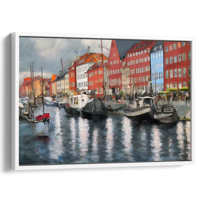 Whispers of Venice Essence: Vibrant European Canal Scene Canvas Art Print
