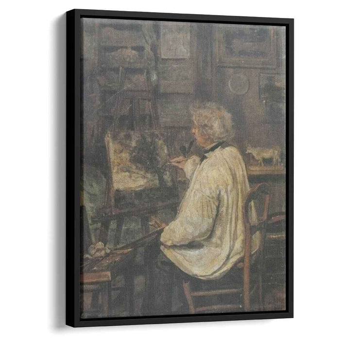 Corot Painting in the Studio of his Friend, Painter Constant Dutilleux by Camille Corot