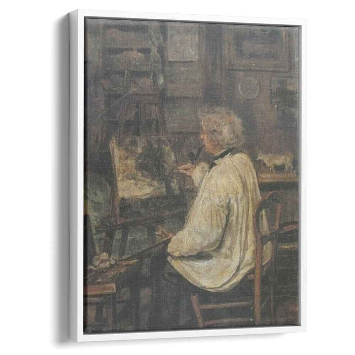Corot Painting in the Studio of his Friend, Painter Constant Dutilleux by Camille Corot