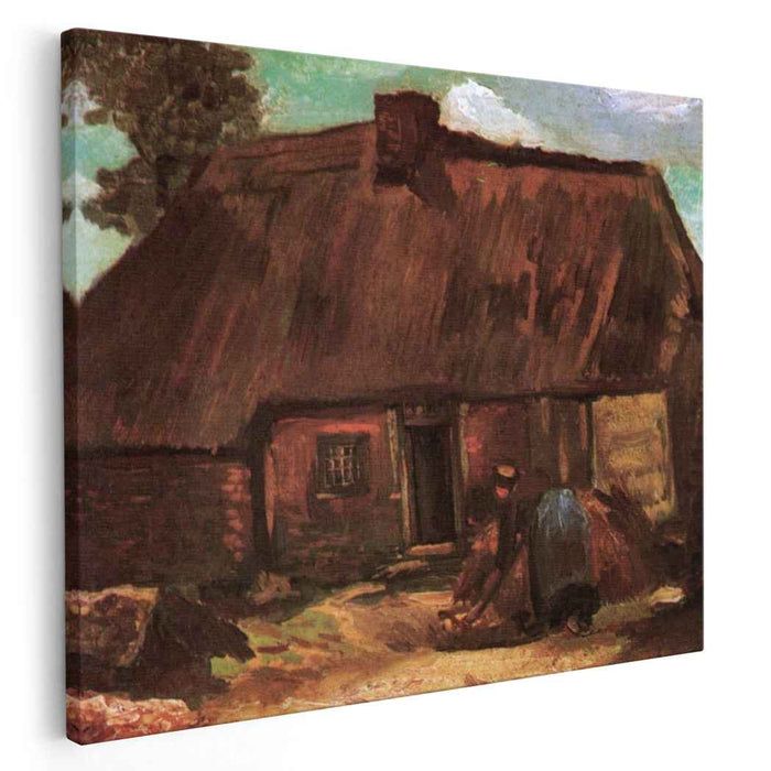Cottage with Peasant Woman Digging (1885) by Vincent van Gogh