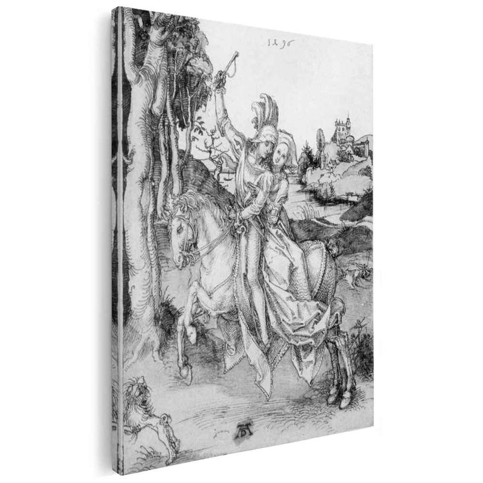Couple on Horseback (1496) by Albrecht Durer
