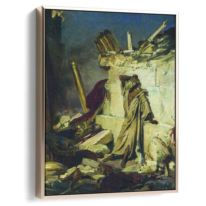 Cry of prophet Jeremiah on the Ruins of Jerusalem (on a Bible subject) (1870) by Ilya Repin