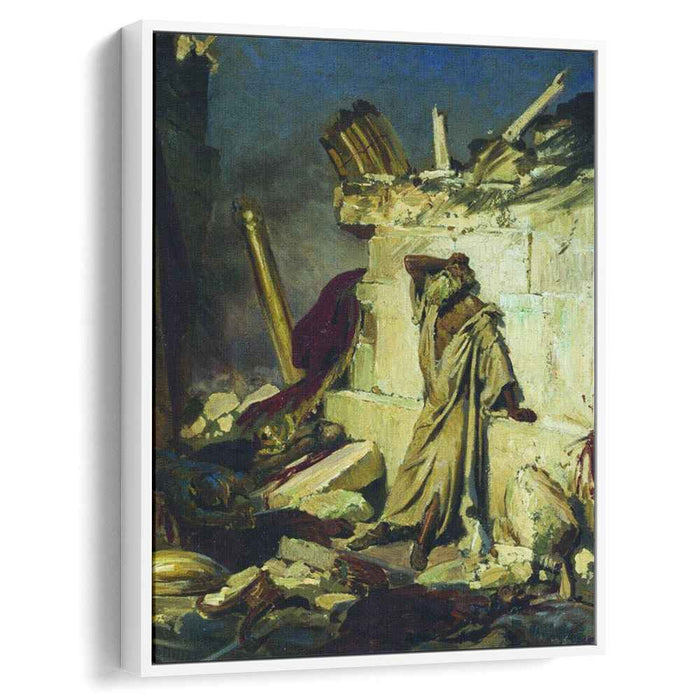 Cry of prophet Jeremiah on the Ruins of Jerusalem (on a Bible subject) (1870) by Ilya Repin