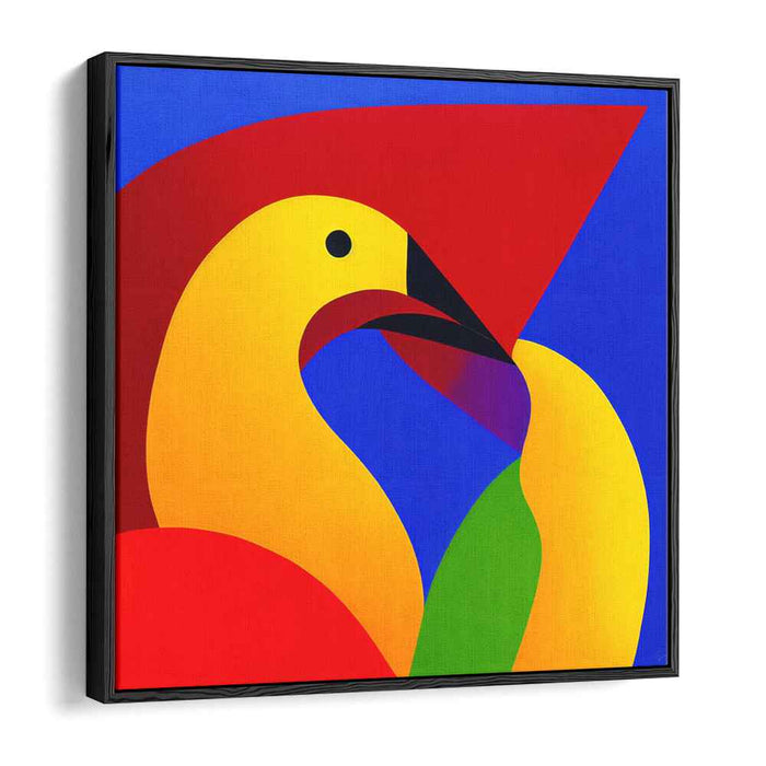 Avian Angles: Geometric Abstract Bird Canvas Art Print