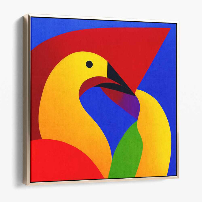 Avian Angles: Geometric Abstract Bird Canvas Art Print