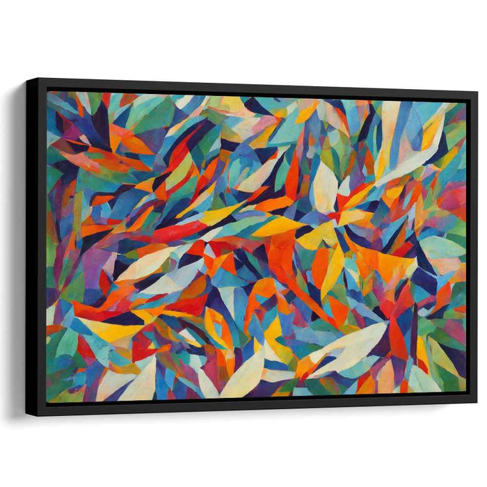 Abstract Intertwined Realms: Abstract Expressionist Geometric Canvas Art Print