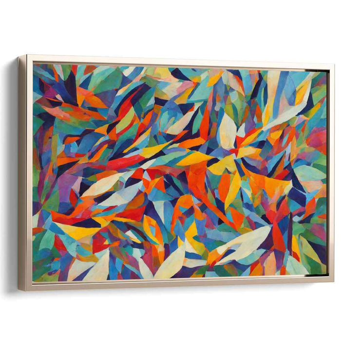 Abstract Intertwined Realms: Abstract Expressionist Geometric Canvas Art Print