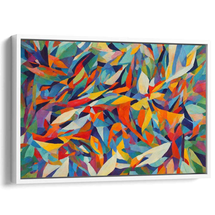 Abstract Intertwined Realms: Abstract Expressionist Geometric Canvas Art Print