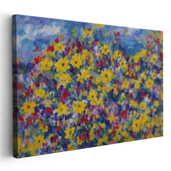 Petals Enchant Brushwork: Vibrant Impressionist Floral Canvas Art Print