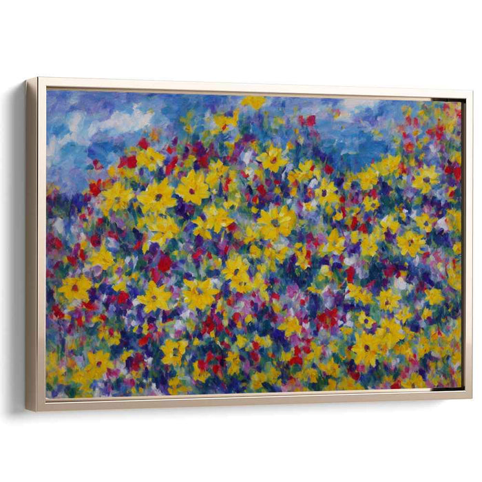Petals Enchant Brushwork: Vibrant Impressionist Floral Canvas Art Print
