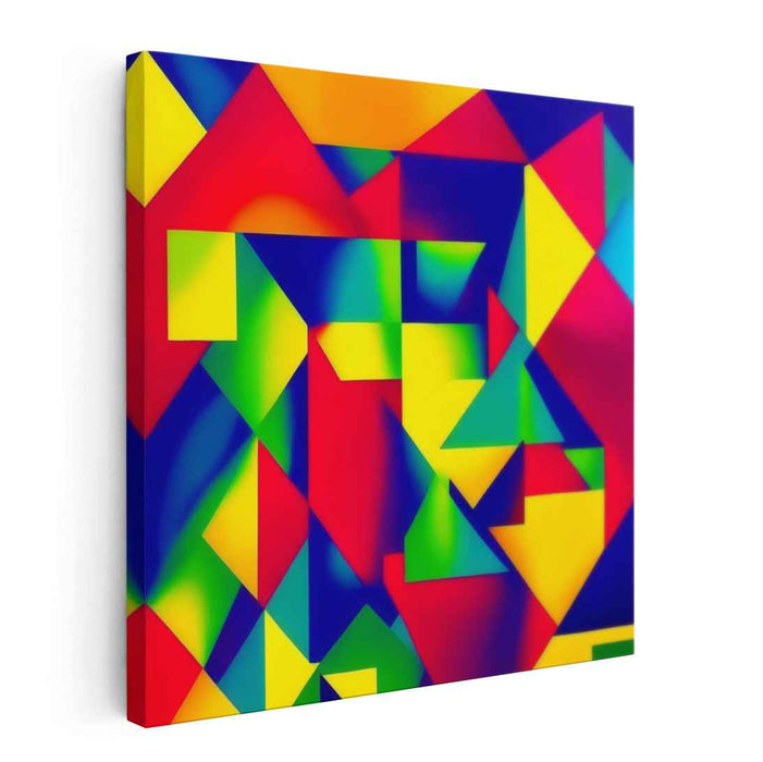 Dimensional Patterns: Bold Abstract Color Block Canvas Art