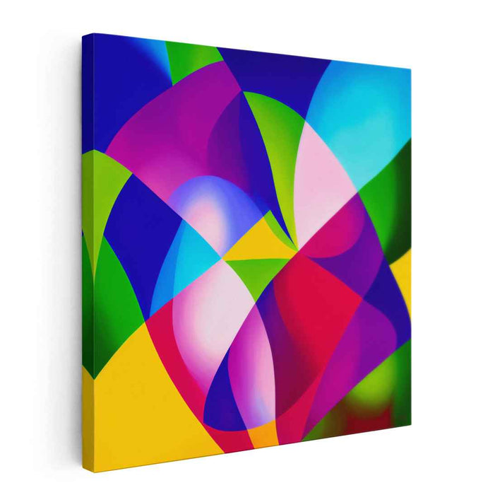 Quantum Prism: Abstract Expressionist Geometric Canvas Art Print