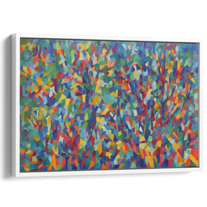 Kaleidoscope Canopy: Vibrant Abstract Forest of Colors Canvas Art