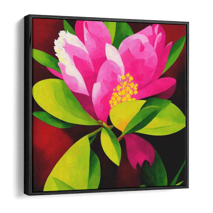 Blush Blossom Burst: Vivid Pink Flower Canvas Art Print