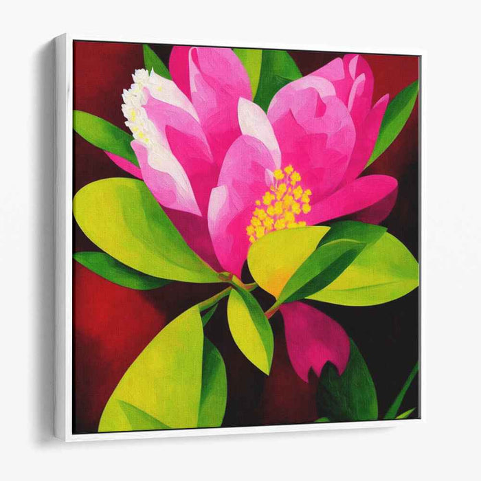 Blush Blossom Burst: Vivid Pink Flower Canvas Art Print