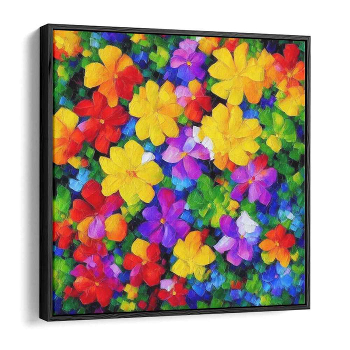 Blossom Riot Delight: Colorful Floral Canvas Art Print