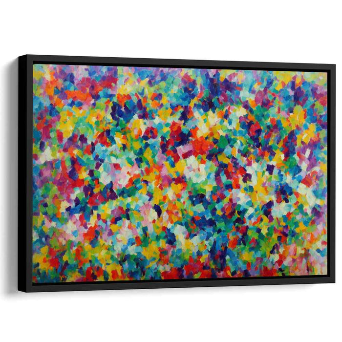 Vivid Dot Matrix Symphony: Abstract Pointillist Canvas Art Print