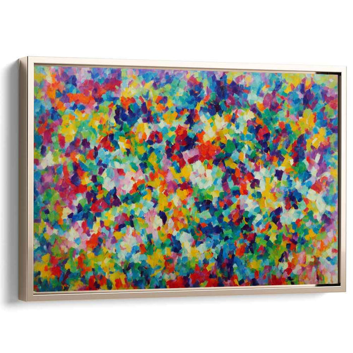 Vivid Dot Matrix Symphony: Abstract Pointillist Canvas Art Print