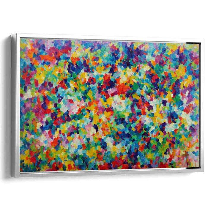 Vivid Dot Matrix Symphony: Abstract Pointillist Canvas Art Print