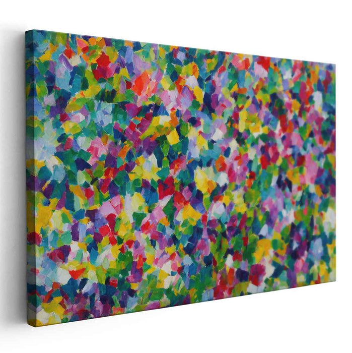 Prismatic Geometric Fusion: A Colorful Abstract Mosaic Canvas Art
