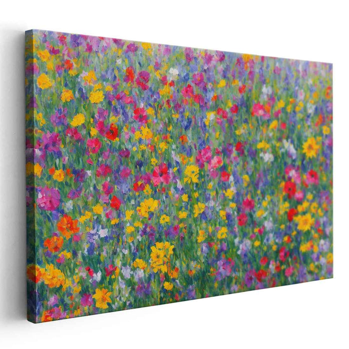 Surreal Bloomscape Dream: A Lush Impressionist Meadow Canvas Art