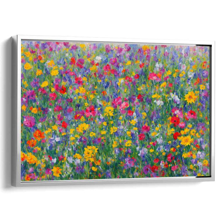 Surreal Bloomscape Dream: A Lush Impressionist Meadow Canvas Art