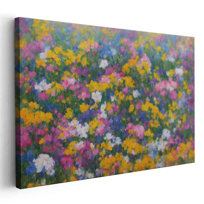 Floral Painted Serenity: Vibrant Impressionist Floral Landscape