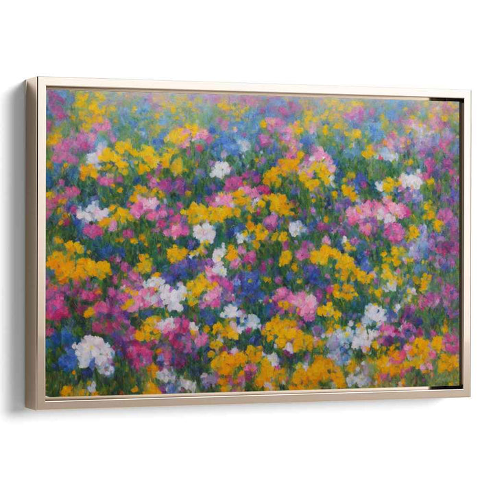 Floral Painted Serenity: Vibrant Impressionist Floral Landscape