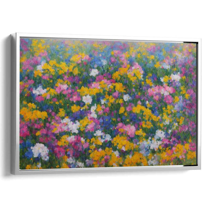 Floral Painted Serenity: Vibrant Impressionist Floral Landscape