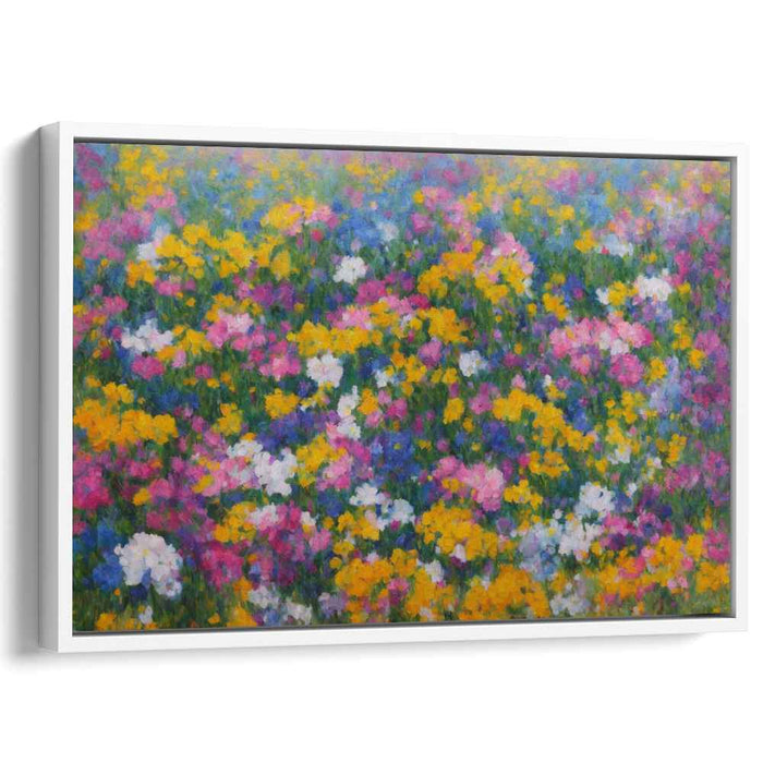 Floral Painted Serenity: Vibrant Impressionist Floral Landscape