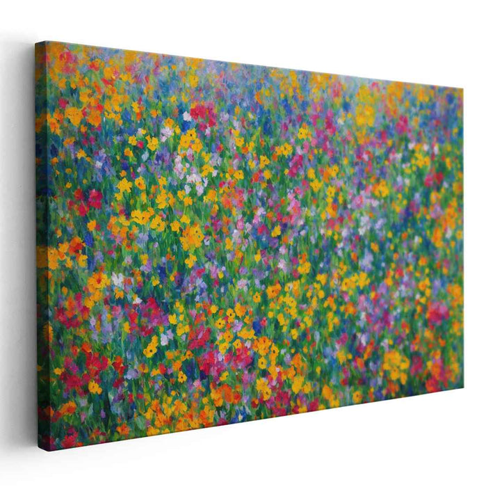 Field Whispers: Impressionist Wildflower Canvas Art Print