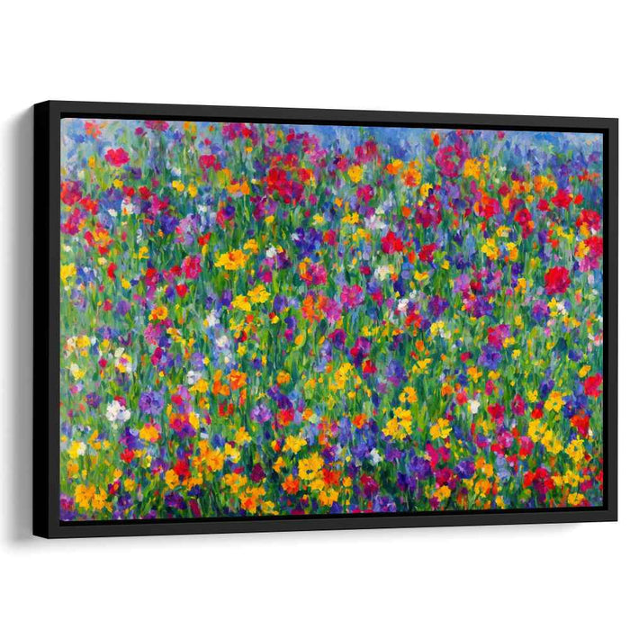 Impressionist Echoes of Green: A Lush Impressionist Meadow Canvas Art Print