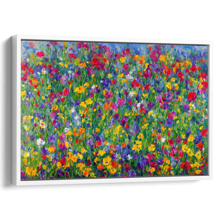 Impressionist Echoes of Green: A Lush Impressionist Meadow Canvas Art Print
