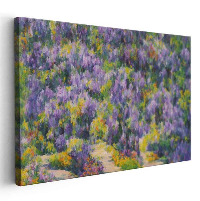 Dreamy Petal Enchantment: Impressionist Garden Canvas Art