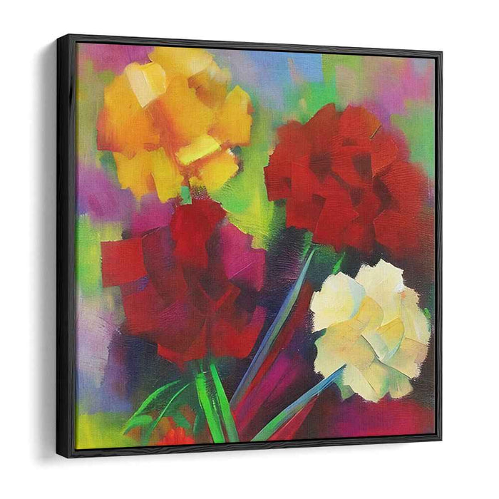 Bold Petal Strokes: Vivid Floral Impasto Painting