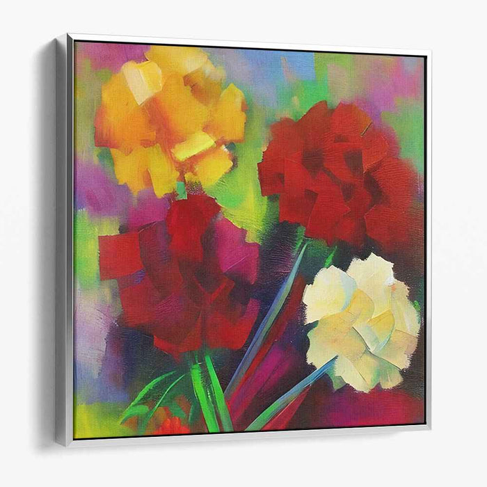 Bold Petal Strokes: Vivid Floral Impasto Painting