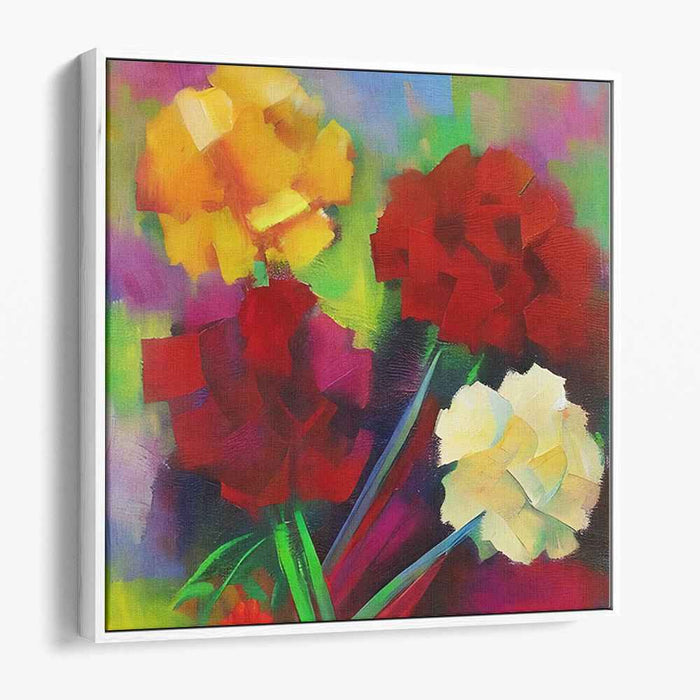 Bold Petal Strokes: Vivid Floral Impasto Painting