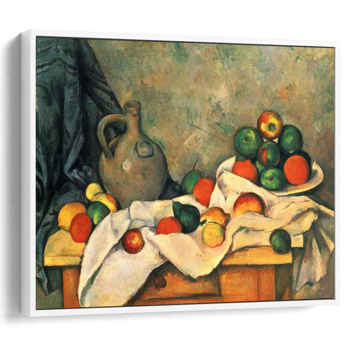 Curtain, Jug and Fruit by Paul Cezanne