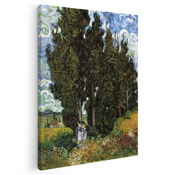 Cypresses with Two Women (1889) by Vincent van Gogh