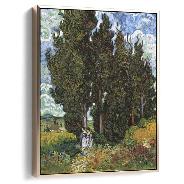 Cypresses with Two Women (1889) by Vincent van Gogh