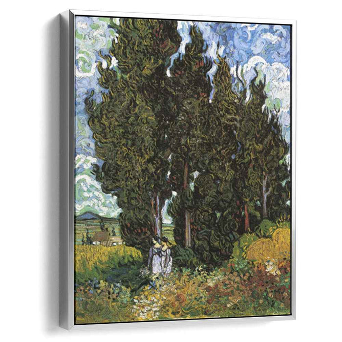 Cypresses with Two Women (1889) by Vincent van Gogh