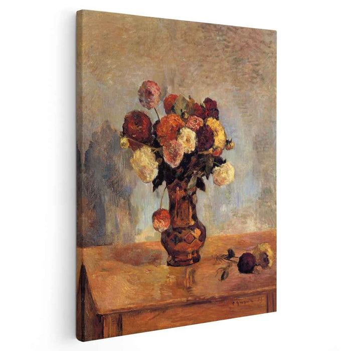 Dahlias in a copper vase (1885) by Paul Gauguin